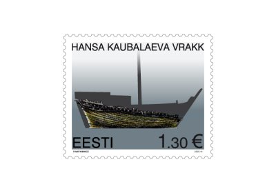 Выходит марка с изображением обломков найденного в Таллинне ганзейского когга