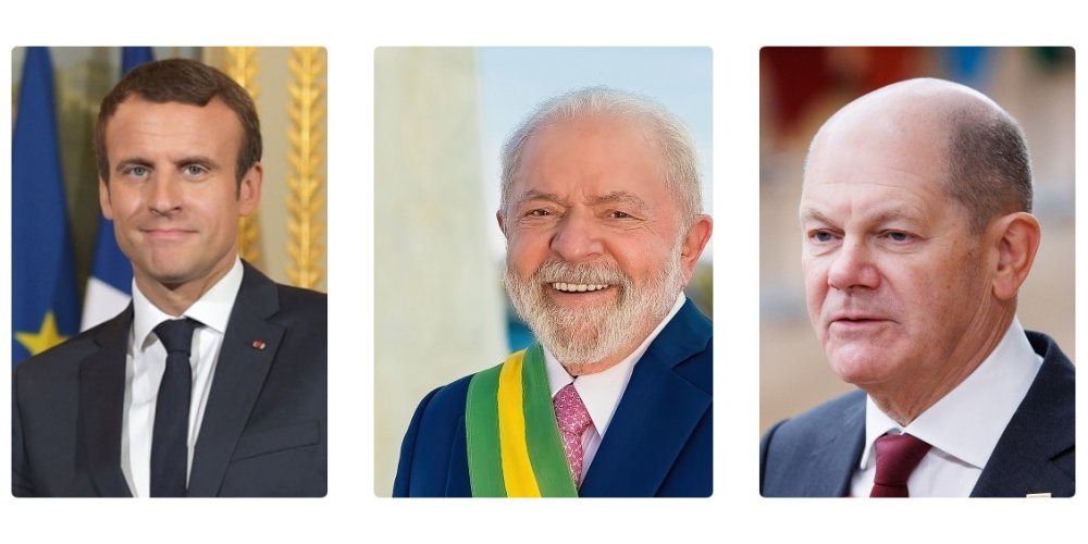 Emmanuel Macron, Lula da Silva, Search media Olaf Scholz